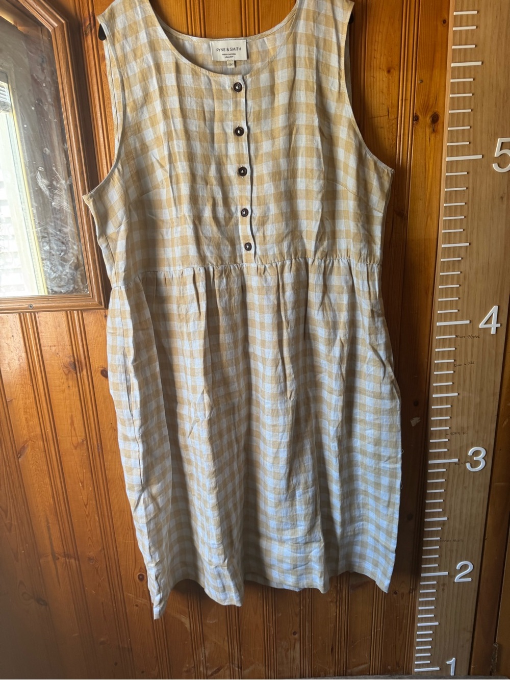 Pine & Smith Gingham Sleeveless Midi Dress